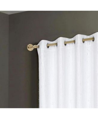 Iceland Metallic Blackout Curtain Panel White