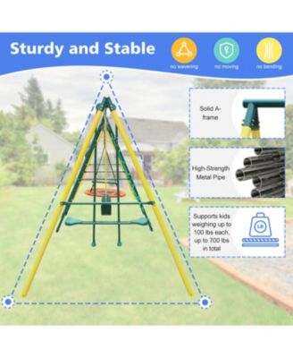 Boys Streamdale Indoor/Outdoor Metal Swing Set with Safety Belt for Backyard