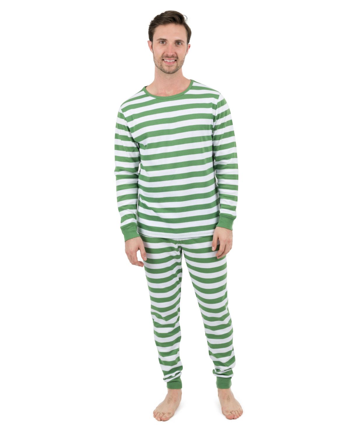 Мужская праздничная пижама из двух частей хлопка в полоску