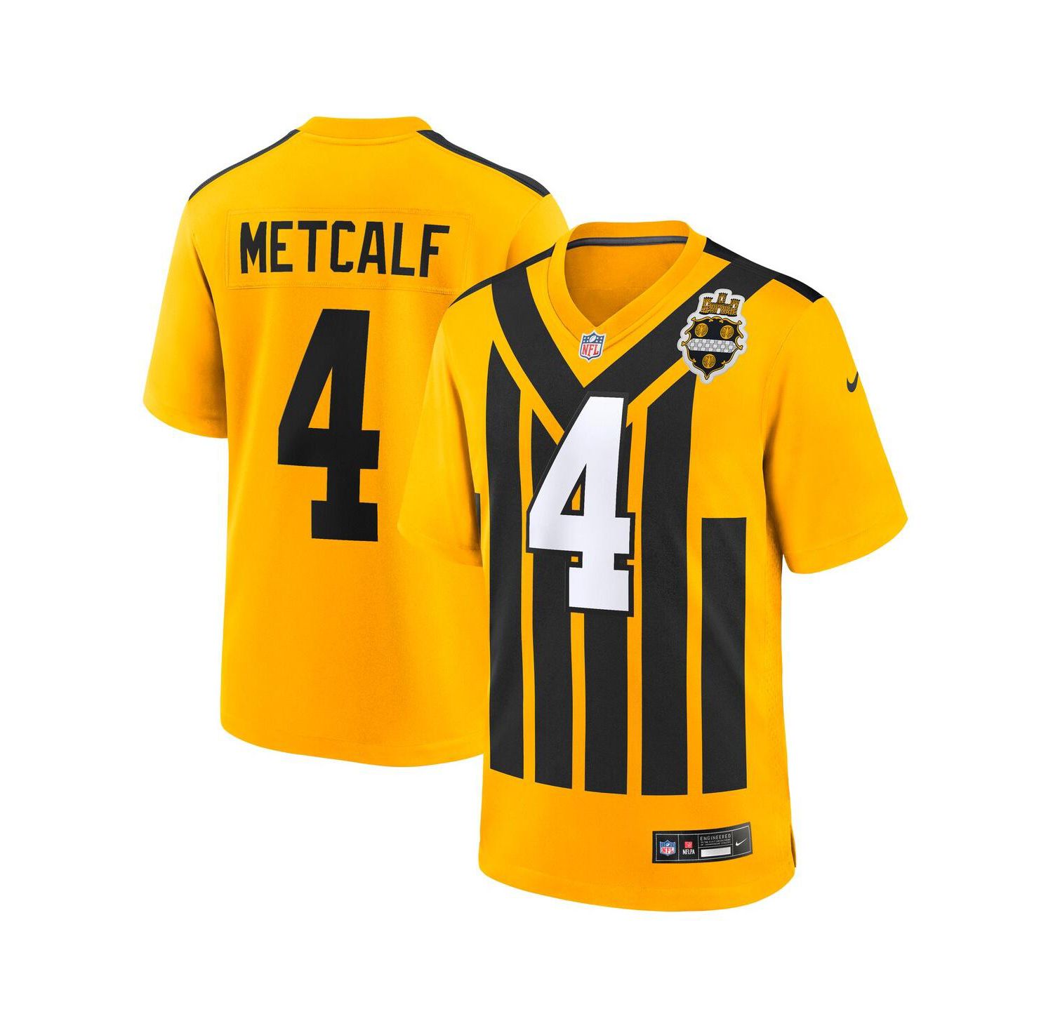 Men's DK Metcalf Gold Pittsburgh Steelers Alternate 1933 Throwback Game Jersey