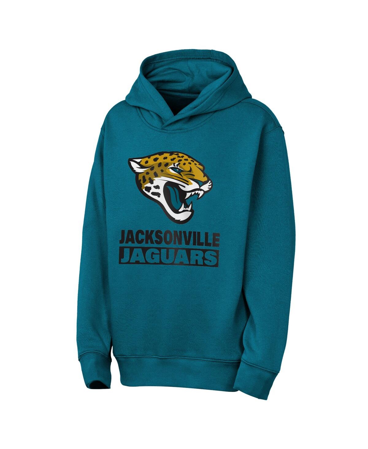 Outerstuff Big Boys And Girls Teal Jacksonville Jaguars Back To Basics Hoodie In Blue