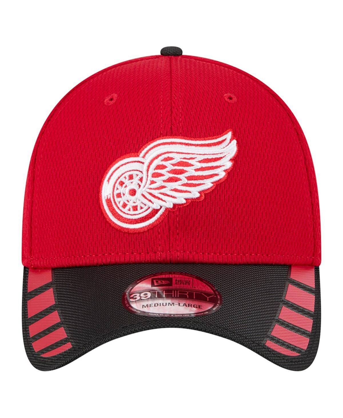 New Era Men's Red Detroit Wings Visor Hit 39THIRTY Flex Hat