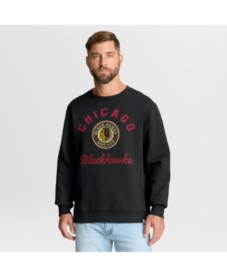 Men's Black Chicago Blackhawks Vintage Stickler Sweatshirt