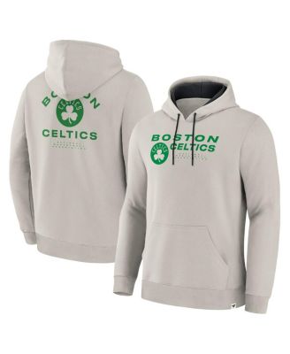 Fanatics - Men's Off White Boston Celtics Crossover Collection Blocked Shot Premium Pullover Hoodie