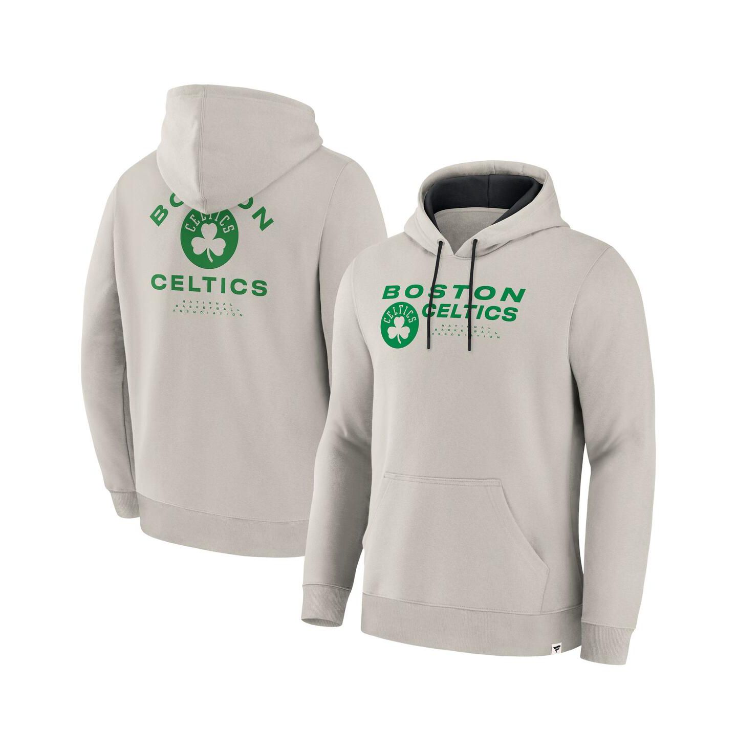 Мужское худи Fanatics Off White Boston Celtics Crossover Collection Blocked Shot Premium Pullover — фото 1