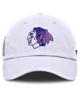 Men's White Chicago Blackhawks Authentic Pro Hockey Fights Cancer Adjustable Hat