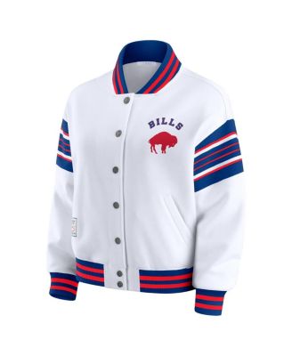 Women's White Buffalo Bills Full-Snap Fleece Sweatshirt Jacket
