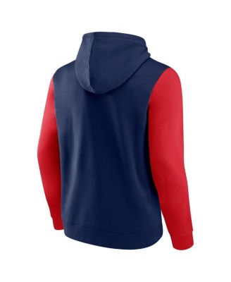 Men's Navy/Red New England Patriots Outline Pullover Hoodie
