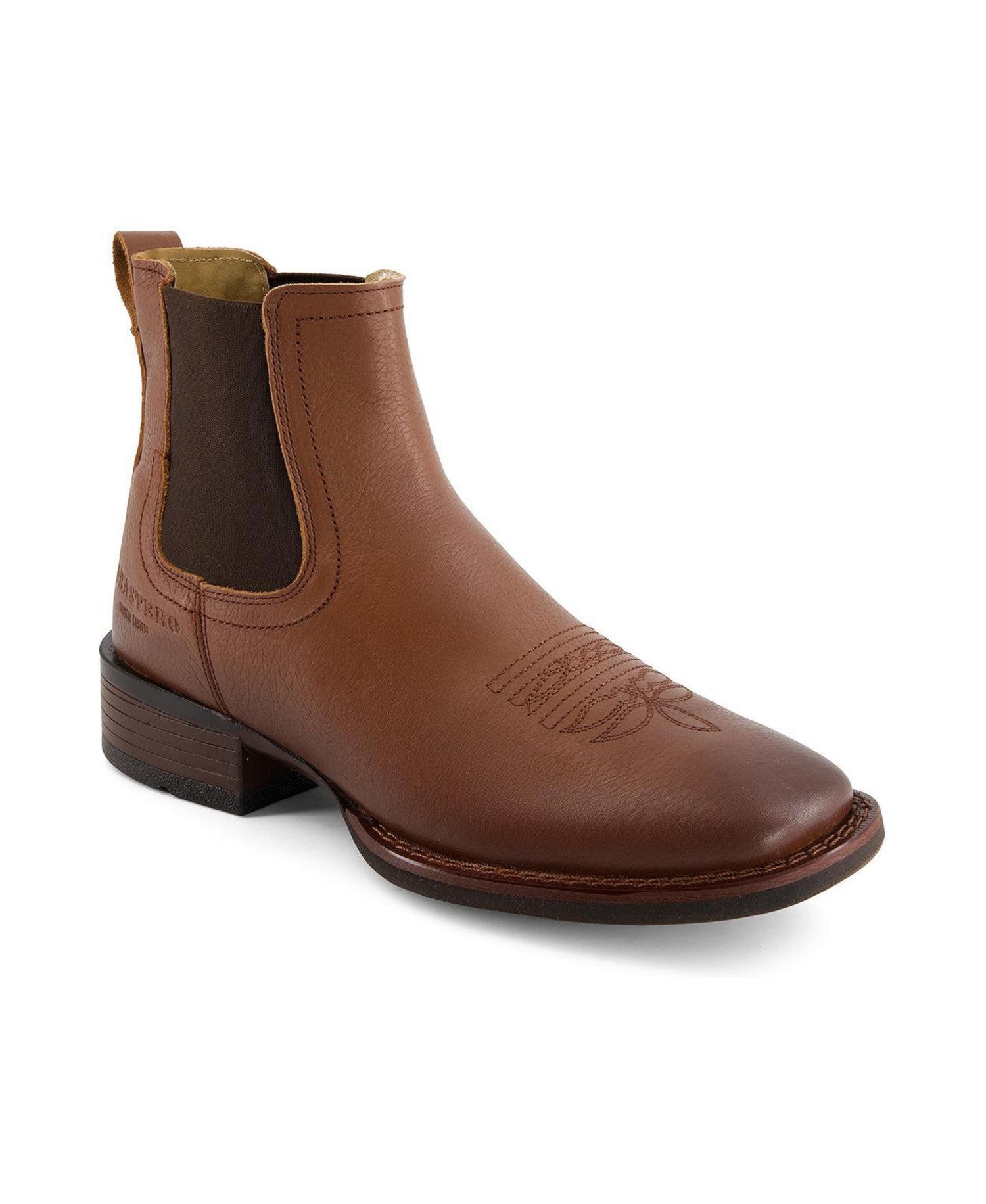 Men's Genuine Leather Chelsea Boot Western Style with elastic shaft