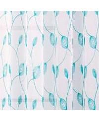 Ramallah Krista Embroidered Grommet Curtain Panel - 54x90", White/Teal