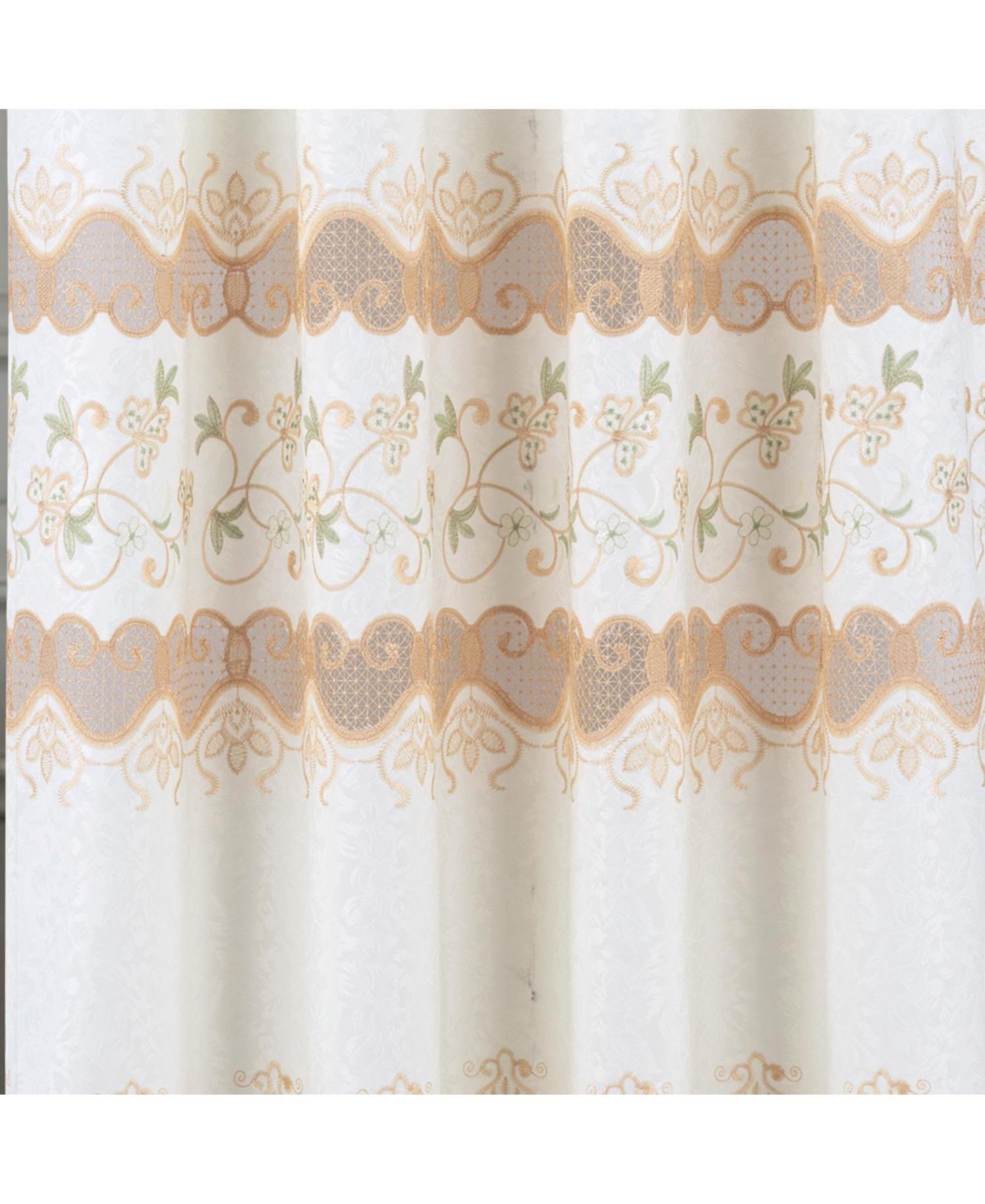 Rt Designer Collection Alice Macrame Luxurious Decorative Rod Pocket Curtain Panel 54" x 84" Beige