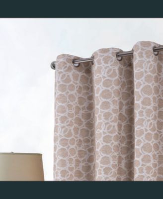 RT Designer Collection Jasper Lurex Jacquard 2 Pack Grommet Curtain Panel 36" x 84" Taupe
