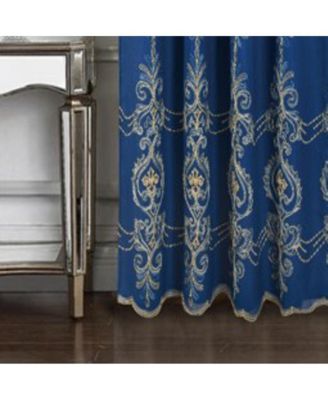 Jayla Stylish & Premium Embroidered Curtain Panel 54" x 90" Navy