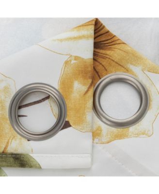 RT Designer Collection April Printed Blackout Luxurious Decorative Grommet Curtain Panel 54" x 84" Gold