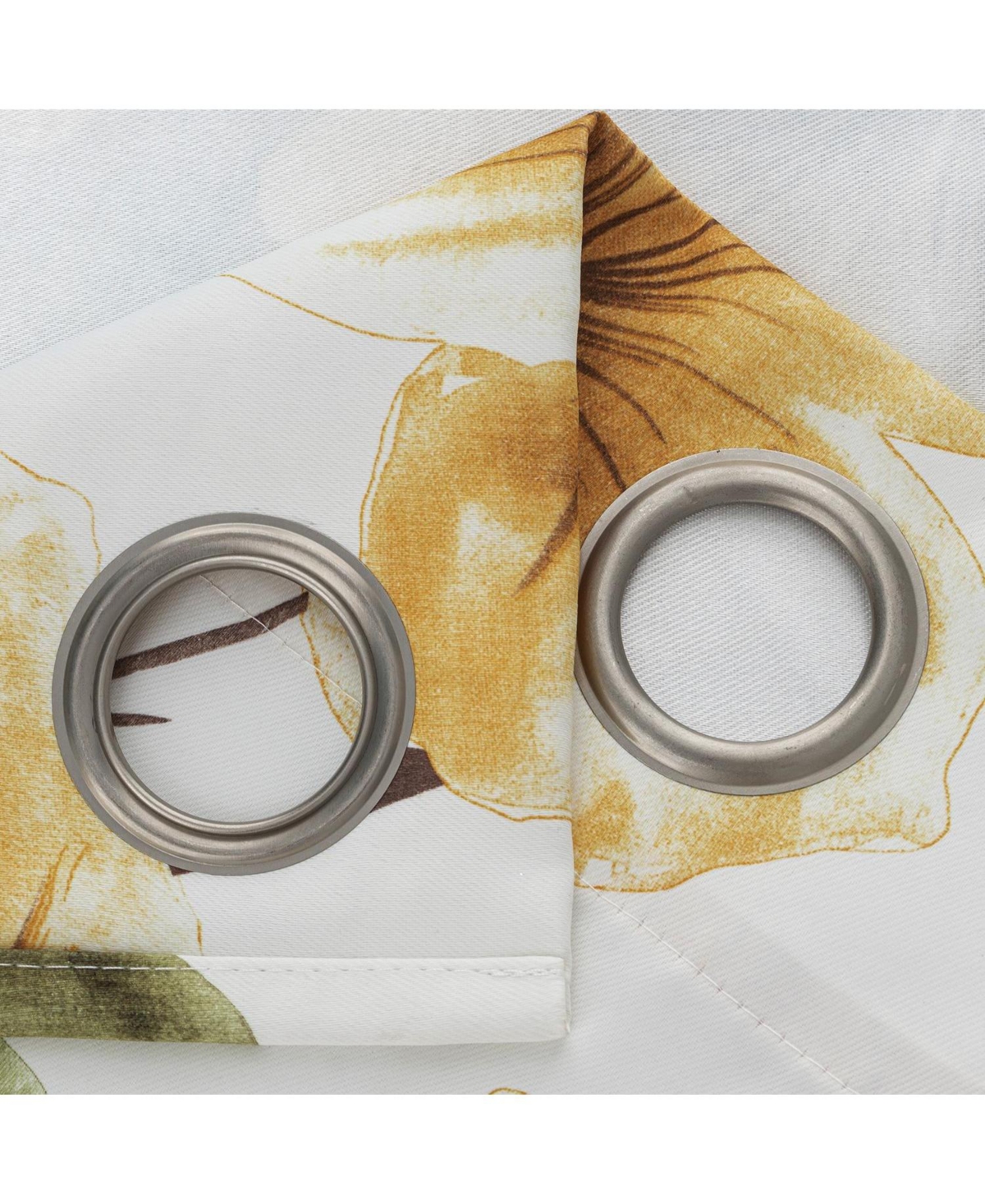 Rt Designer Collection April Printed Blackout Luxurious Decorative Grommet Curtain Panel 54" x 84" Gold