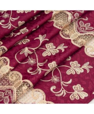 RT Designer Collection Alice Macrame Luxurious Decorative Rod Pocket Curtain Panel 54" x 84" Burg