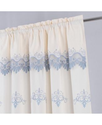 Bonnie Macrame Rod Pocket Room Darkening Curtain Panels for Living Room 52" x 84" Beige