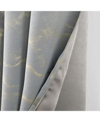 RT Designer Collection Heidi Halo Foil Blackout Luxurious Decorative Grommet Curtain Panel 54" x 90" Silver