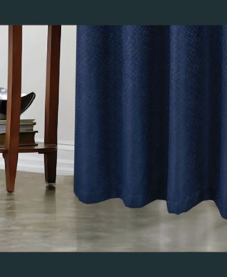 RT Designer Collection Cassi Shimmer Jacquard Grommet Curtain Panel 54" x 90" Navy Blue