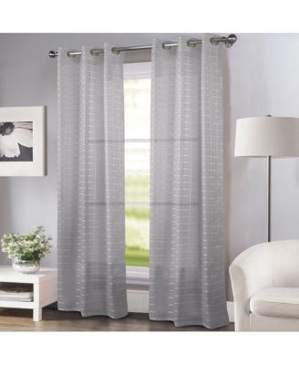 Wanda Box Voile Light Filtering One Grommet Curtain Panel 54" x 90" Blush