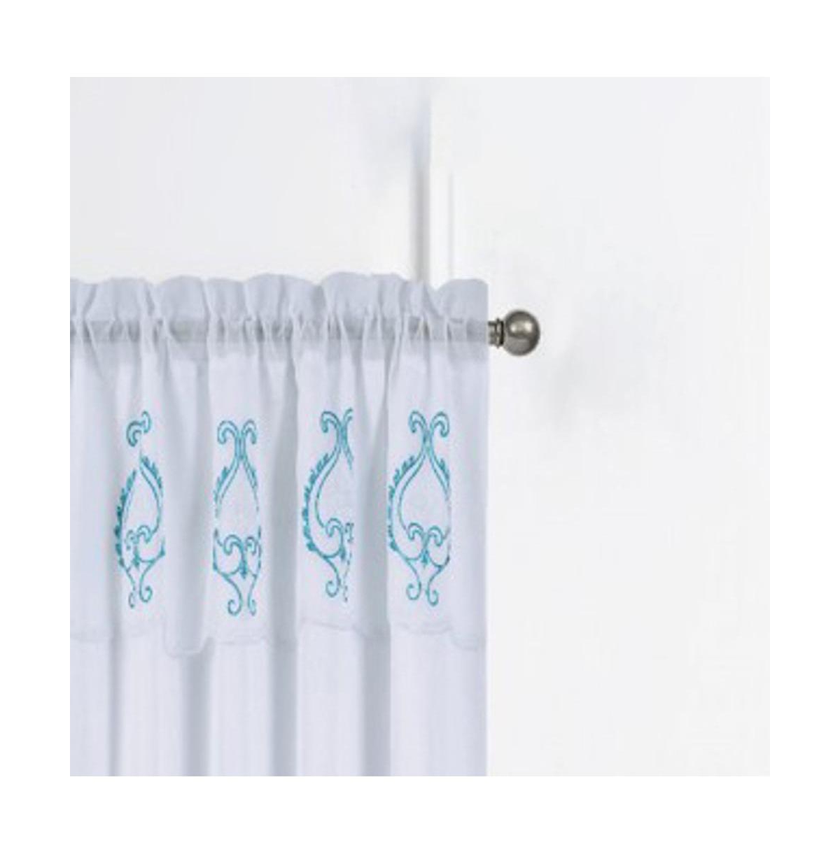 Rt Designers Collection Jayla Stylish & Premium Embroidered Curtain Panel 54" x 90" Teal
