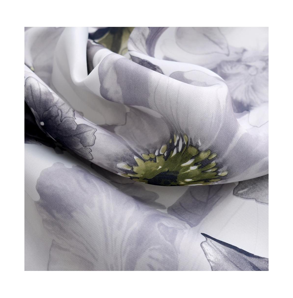 Rt Designers Collection Eden Floral Nature Printed 2 Pieces Blackout Grommet Panel Pair 36" x 84" Silver