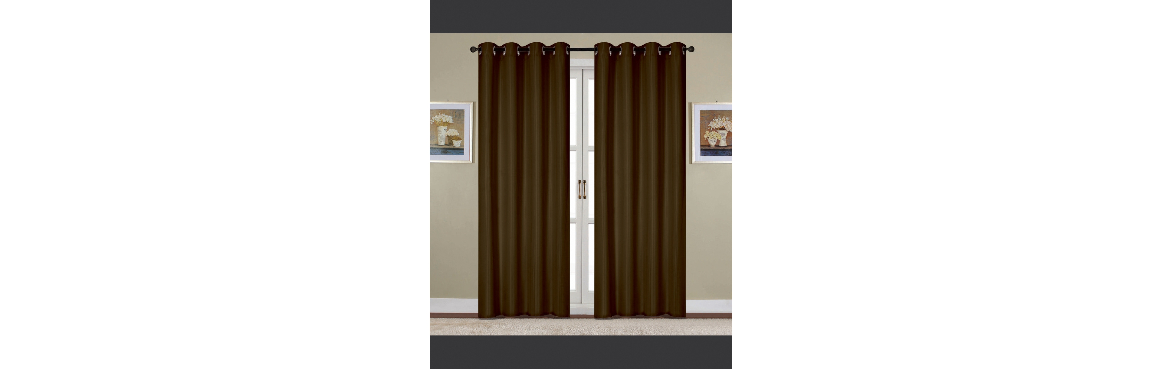Rt Designers Collection Kennedy Elegant Design Grommet Curtain Panel 54" x 90" Chocolate