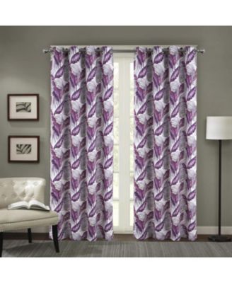 RT Designer Collection Brazil Printed Blackout Luxurious Decorative Grommet Curtain Panel 54" x 90" Lilac