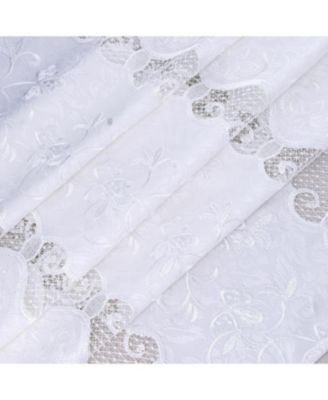 RT Designer Collection Alice Macrame Luxurious Decorative Rod Pocket Curtain Panel 54" x 84" White