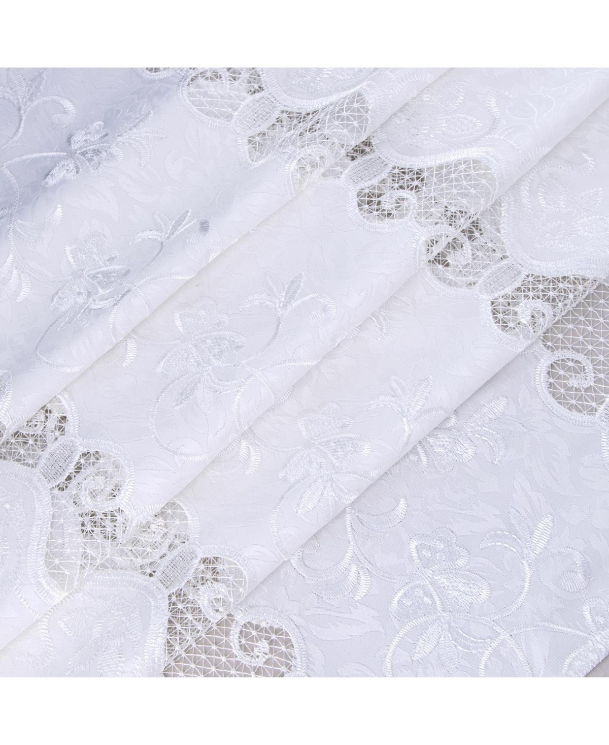 Rt Designer Collection Alice Macrame Luxurious Decorative Rod Pocket Curtain Panel 54" x 84" White