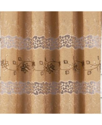 RT Designer Collection Antonia Macrame Luxurious Decorative Rod Pocket Curtain Panel 54" x 84" Gold