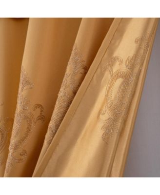 Debbie Macrame Construction 3" Rod Pocket Curtain Panel 54" x 84" Gold/Gold