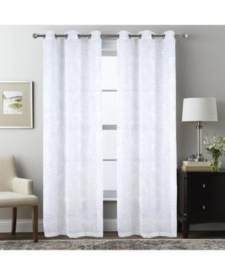 Faye Grommet Metallic Sheer Printed Doily Curtain Panel