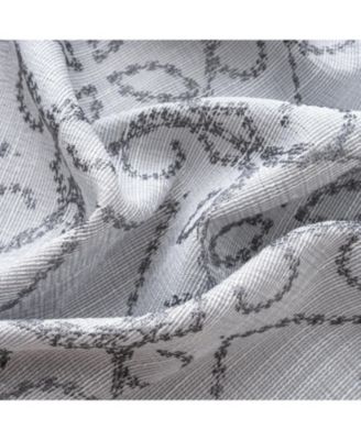 RT Designer Collection Woodbridge Jacquard Grommet Luxurious Modern Design Curtain Panel 54" x 84" Silver