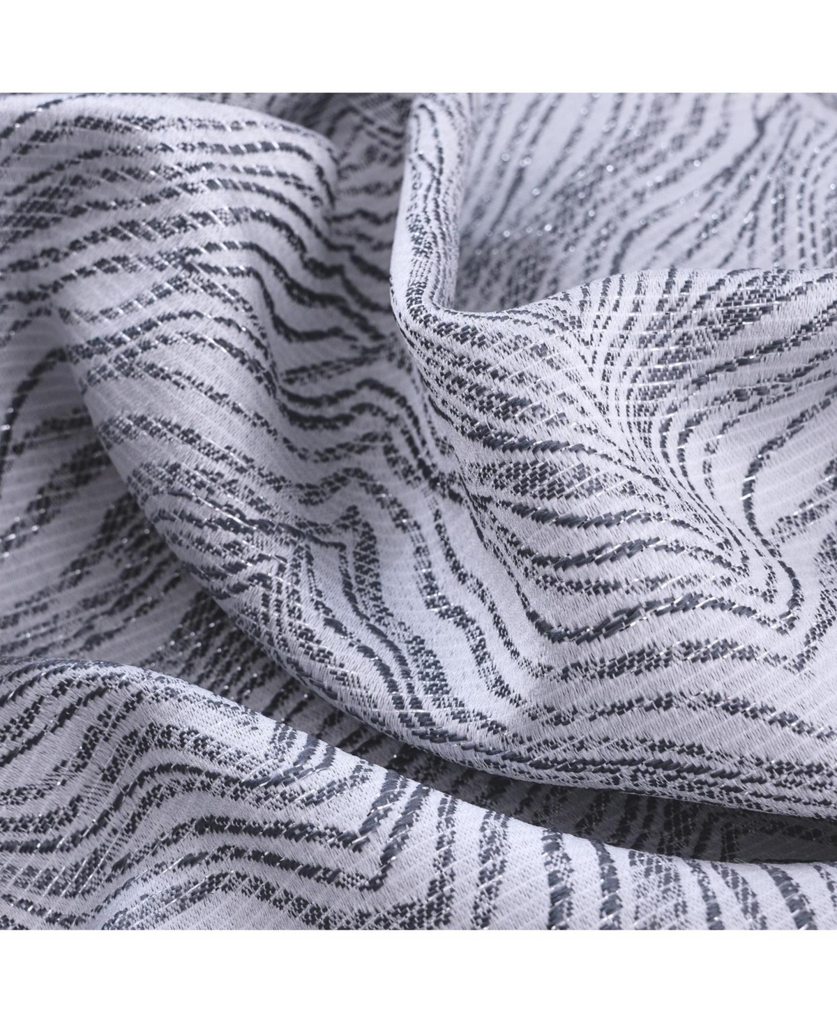 Rt Designer Collection Crystal Jacquard Rod Pocket Foam Back Luxurious Modern Design Curtain Panel 54" x 84" Charcoal