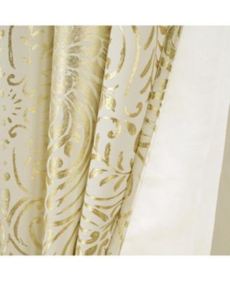 RT Designer Collection Helena Halo Foil Blackout Luxurious Decorative Grommet Curtain Panel 54" x 90" Taupe
