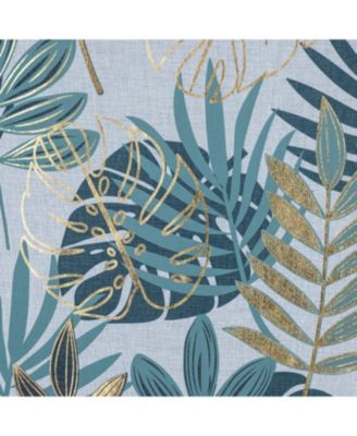 RT Designer Collection Fern Foil Printed Doily Luxurious Decorative Grommet Curtain Panel 54" x 90" Green