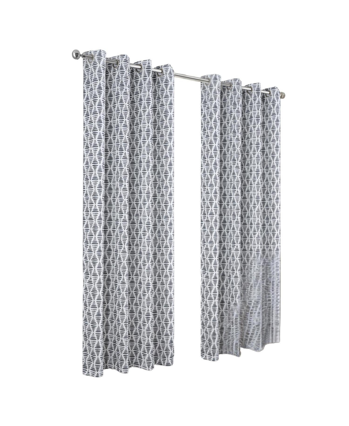 Rt Designer Collection Justice Printed 2 Pack Blackout Luxurious Decorative Grommet Curtain Panel 36" x 84" Grey