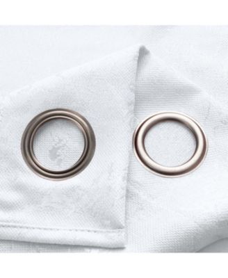 RT Designer Collection Calypso Shimmer Jacquard 2 Pack Grommet Curtain Panel Pair 36" x 84" White