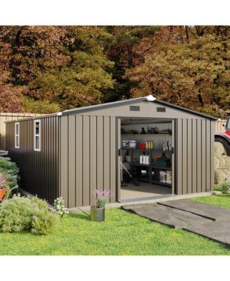  Campcraft 10x12ft Steel Storage Shed w/ Windows - 2 Colors