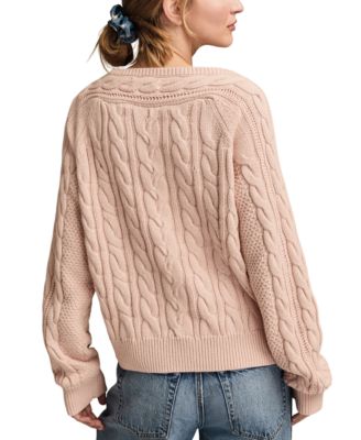 Women's Boat Neck Cable Sweater