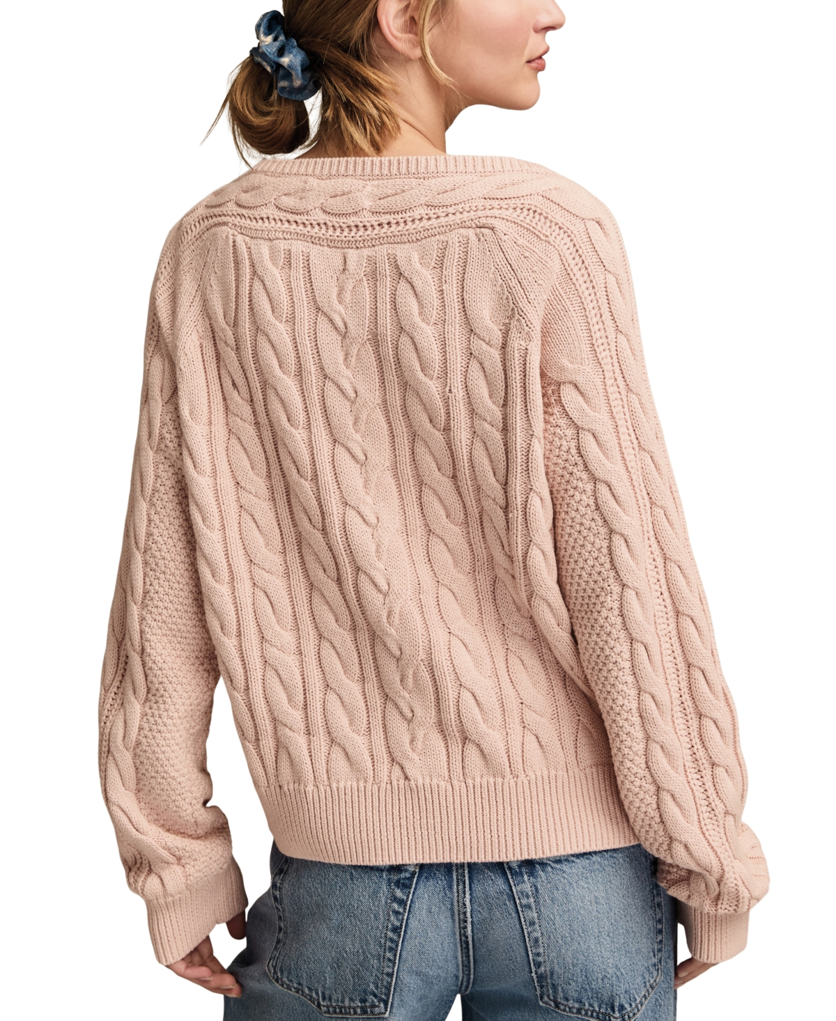 Lucky Brand Women's Boat Neck Cable Sweater In Neutral