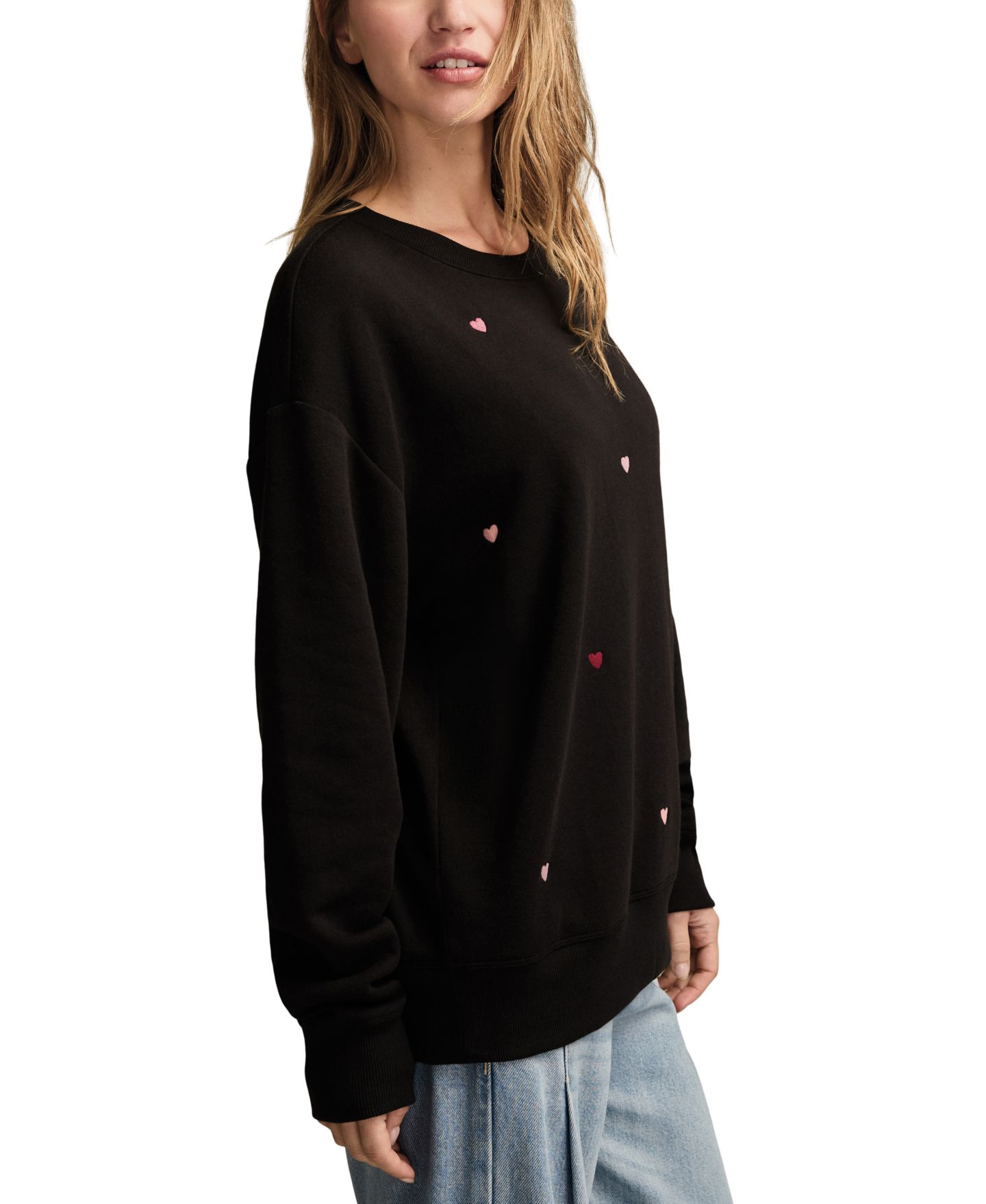 Женский свитшот Lucky Brand Valentine Crew Neck, цвет: Чёрный комбинированный — фото 4