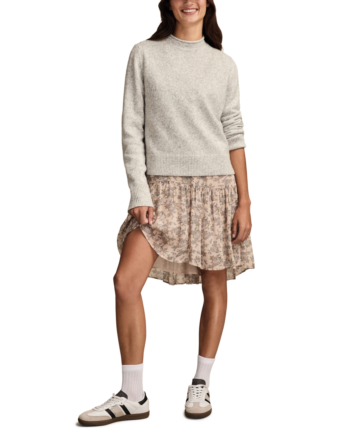 Lucky Brand Women's Cloud Soft Roll Neck Sweater In Gray