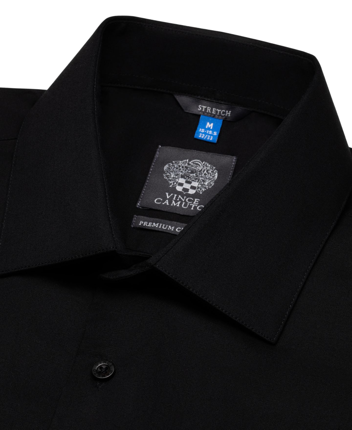 Мужская рубашка Vince Camuto Solid Slim-Fit Dress Shirt, цвет: Чёрный однотонный — фото 4
