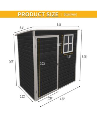 5 ft x 3 ft Outdoor Plastic Storage Shed with floor
