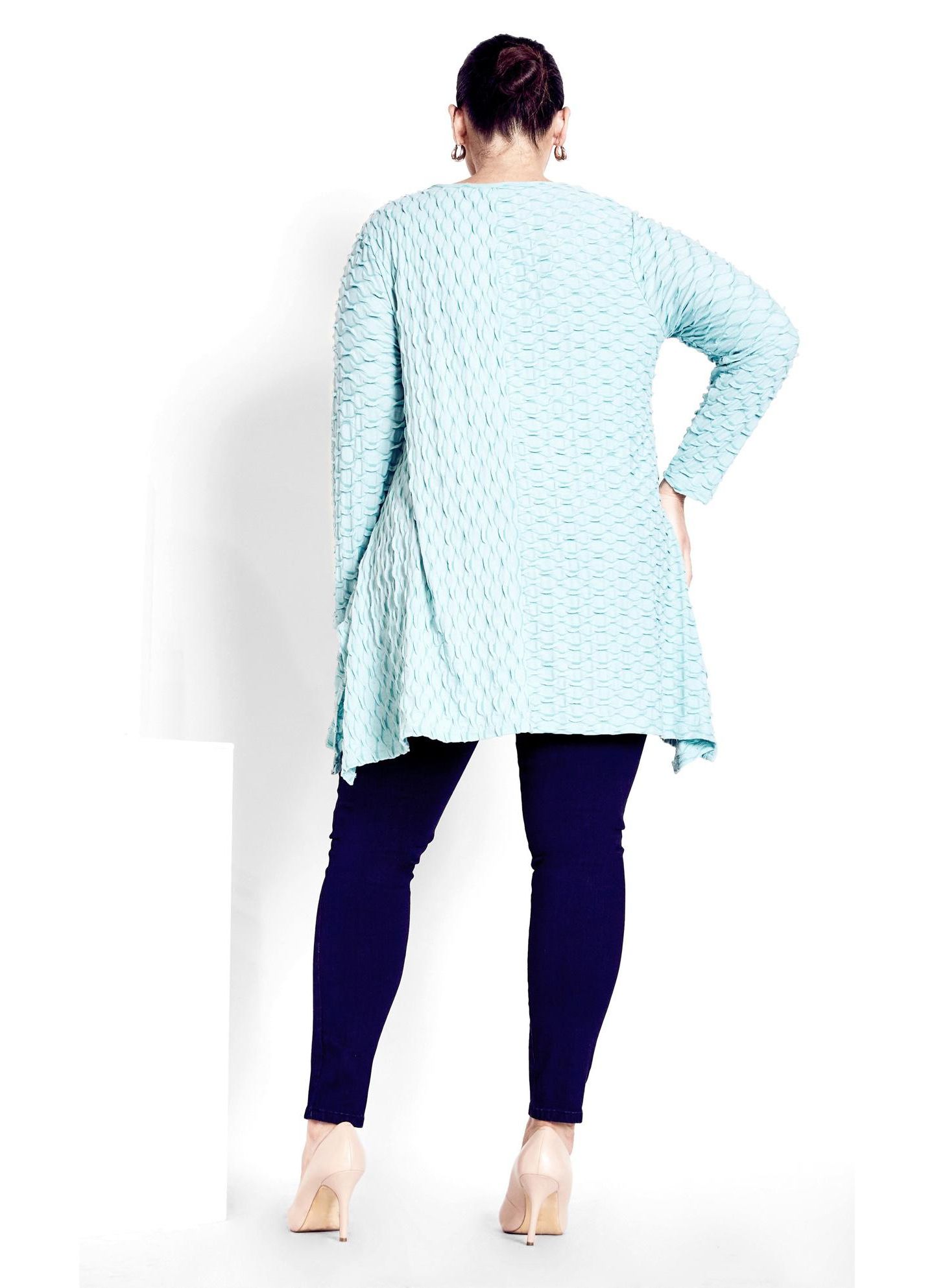 Женский топ Avenue Plus Size Tiarne Two Tone Tunic, цвет: Морская пена — фото 2