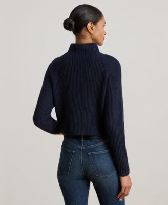 Women's Cropped Mock Neck Sweater