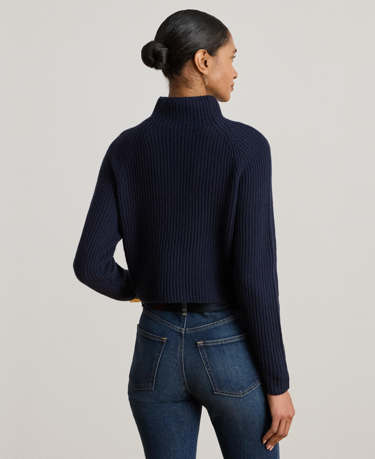 Lauren Ralph Women's Cropped Mock Neck Sweater
