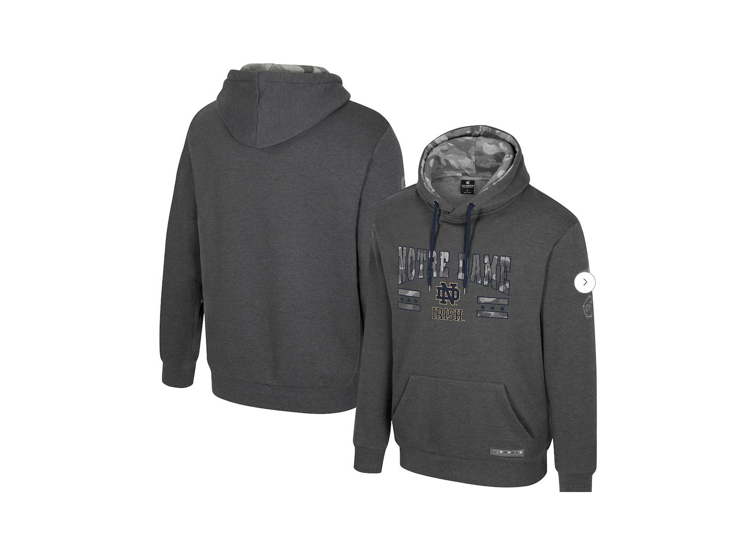 Men's Heather Charcoal Notre Dame Fighting Irish Operation Hat Trick Squad Hoodie